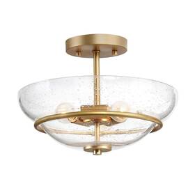 A03679 Lnc Lind Tethysia 3-light Mini Gold Semi-flush-mount Light #a03679