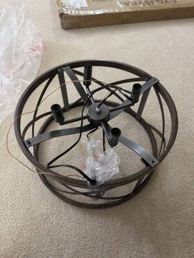Aqejynhd14126f7 Lnc 4-light Rust Black Drum Cage Candlestick Island Chandelier