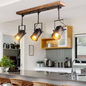 A03185 Lnc Gimbal 3-light Linear Ceiling Spotlights Black Pine Wood Track Lighting Kit