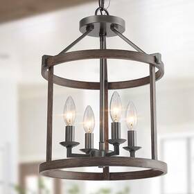 W13xh17.1 Lnc Home 708747338935 Farmhouse Chandeliers For Dining Rooms With Faux Wood Finish