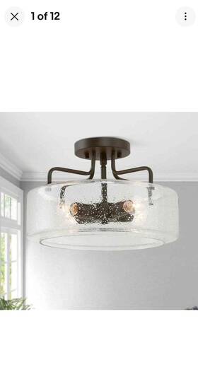 Ib3iaahd1367597 Lnc Oil Rubbed Bronze Drum 12 Inch 4-light Semi-flush Mount Ceiling Light A03675