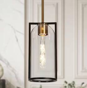 Lefzfay5232e9c Lnc Modern 1-light Black And Brass Island Pendant Light Led Compatible