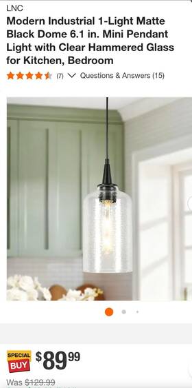 Liajrfe5329l9c Lnc 1-light Matte Black Dome 10.5 Inch X6.1 Mini Pendant Light Clear Hammered Glass