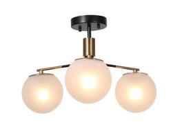Lqyufje504418c Lnc Modern 19 Inch 3-light Black And Brass Semi-flush Mount #a05044 Open Box/new
