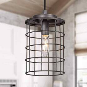 Mvfmyuhd13951z7 Lnc Industrial Gray 1-light Drum Pendant Light Cage Candlestick Island
