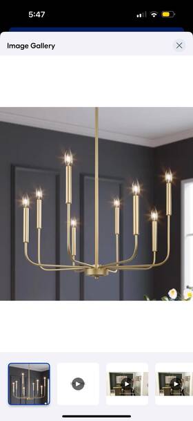 Lnc Nbbfbzhd1362236 Modern Gold Candlestick Island Chandelier Transitional 8-light Pale Brass