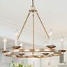 Log Barn Modern Farmhouse Chandelier Gold Wagon Wheel Large
