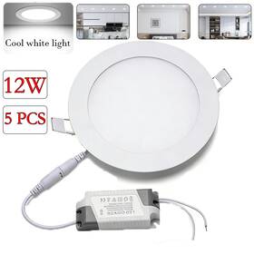 3w6w Ltpag 5pcs 12w 6500k Led Recessed Ceiling Panel Down Lights Lamp Fixtures