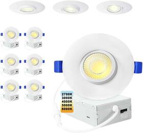 Ltpro 721691436601 3 Inch Gimbal Led Recessed Lights Waterproof Juntion Box 10w