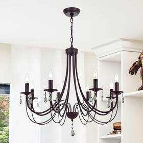 Lucidce 732694371363 Farmhouse Chandeliers 8 Lights Oil Rubbed Bronze Pendant Lighting