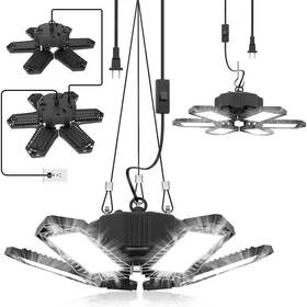 200w Lukyamzn 445017955982 20000-lumens Led Shop Light Plug-in Ceiling With 6 Deformable Panels
