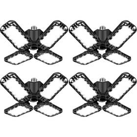 Lukyamzn 445047783760 120 W 12000-lumens Adjustable Led Garage Ceiling Light 4-pack Black E26/e27 Base