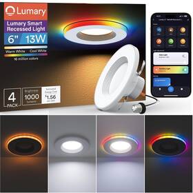 Lumary 850058150376 Smart Retrofit Led Recessed Lighting 6 Inch Dual Controlled - Rgbai R