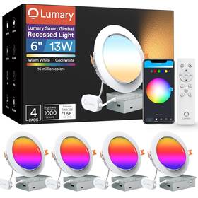 Lumary 850058150512 Smart Gimbal Recessed Lighting 6 Inch Max 2.4ghz Wi-fi Led L