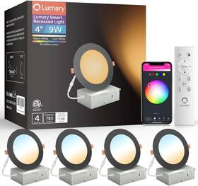 Lumary 860008589781 30%off Black Smart Recessed Lighting 4 Inch Color Changing Led