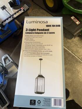 Leu8103ax-01 Luminosa 9 Inch W 3-light Matte Black Finish Clear Glass Lantern Pendant Light