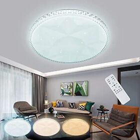 Lusunt Led Ceiling Light Fixture Dimmable 3000-6000k For Living Room Bedroom