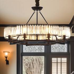 0de20234484 Luvodi Round Luxury Crystal Chandelier 3 Colors Kitchen Ceiling Pendant Living Room Us