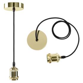 Luxel Group 850069766221 Vintage Mini Pendant Light Kit - Ul E26 Lamp Socket Gold