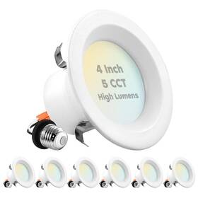 Luxrite 697333247716 4 Inch Can Light 14-watt/75-watt 5 Color Options 950 Lumens Remodel Integrated