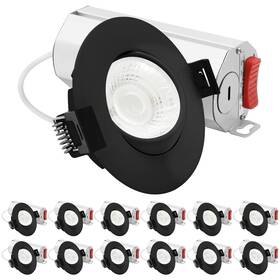 Lr23303 Luxrite 3 Inch Black Gimbal Led Recessed Light 5cct 9w 750lm Dimmable Cri90 12pk