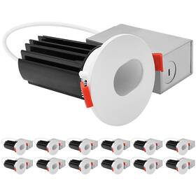 Lr23416 Luxrite 2 Inch Led Recessed Light White And Slot Aperture Trim 5cct 1000lm 15w 12pk