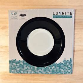 Lr23797 Luxrite 5 Inch -6 Trim Replacement Black Finish Led/dl5-6/5cct/rd/trim/bk New