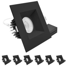 Lr24991 Luxrite 6 Inch Led Regressed Light With Square Black Trim 22w 1800lm 5cct 60 6pk
