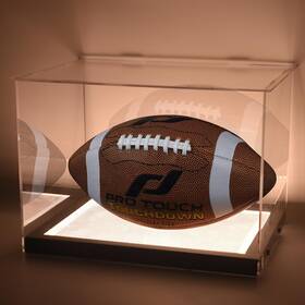 Luxround 609755161440 Football Display Case With Built-in Dimmable Led Lights Clear Acrylic Footbal