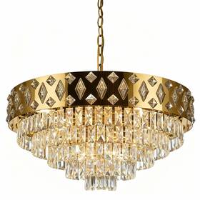 2708-d800 Luxury Light Co Imperial Halo Crystal Crown Chandelier