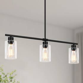 Lwytjo 788341834378 3 Lights Modern Chandelier Black Kitchen Island Lighting Dining Room Light Fixtu
