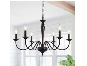 D0129-6-b-ul Lwytjo Tinoco 6 Light Black Classic Candle Style Dimmable Traditional Chandelier