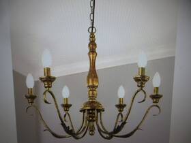 Clys378-d-6 Lynpon 6-light Distressed Brass Candle Style Farmhouse French Country Chandelier