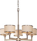M-lighting Elegant 5 Light Chandelier Fabric Shade Pendant Lighting Ceiling Fixture Lamp N 739105802003