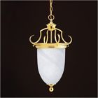 M2982-1 Etched Finish Foyer Polished Brass Lighting Thomas Glass Light