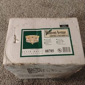 Madison Ave 718212087855 Avenue Flush Mount Collection #08785 Brass Beveled Glass New Old Stock