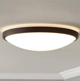 Ms240123cct00b Mainstays 12-inch Led Flush Mount Oil-rubbed Bronze 1200 Lumens Dimmable 3-5k