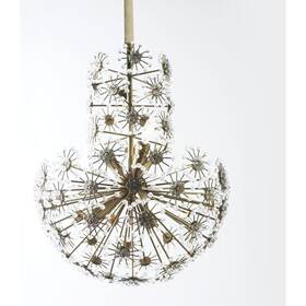 8125-19 Maitland Smith Maitland-smith Soft Brass Chandelier With Crystal Beading 6-light Floral Design