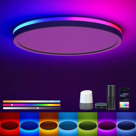 Ls-cl-g4-24w-dim-appicrgb Matane Smart Led Ceiling Light Wifi 12in Rgb Flush Mount Fixture Diy Colors
