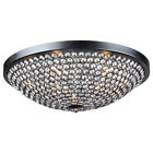 B989-os-467 Matte Mount 9-light Black Juliana Flush Crystal