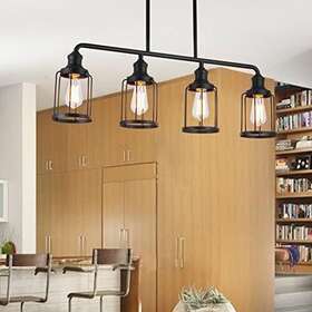 Mavcadonf 678324345680 Kitchen Island Light4-light Dining Room Light Fixture Cage Linear P