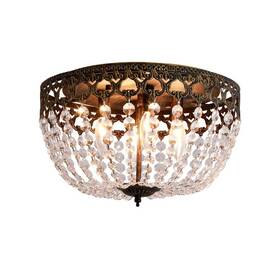 Mx19132-4bg-c Maxax Portland 4-light 15 Inch Black/gold Simple Bowl Flush Mount