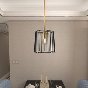 Mx2034-p1bg Maxax Madison 1-light Black/gold Island Pendant