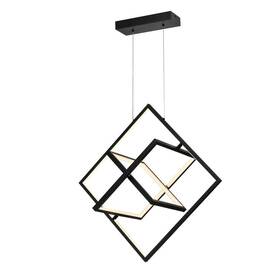 Mx21038-p3bk Maxax Carson 3-light Black Lantern Square Integrated Led Pendant