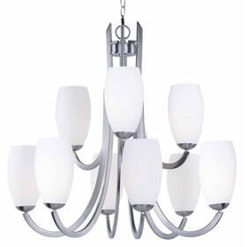 21657swsn Maxim 21657 Taylor 31 Inch W 9 Light Chandelier - Nickel