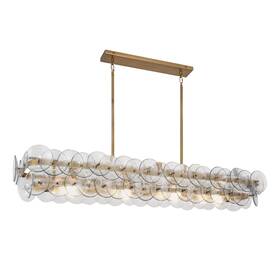 21826tcwbr Maxim 21826 Loren 4 Light 54 Inch W Linear Pendant - Weathered Brass / Clear