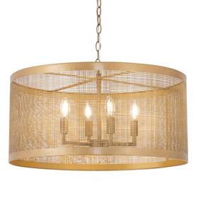 31224gld Maxim 31224 Hatcher 4 Light 24 Inch W Cage Pendant - Gold