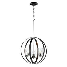 25254clbk Maxim Lighting Sentinel 3-light Pendant Black/clear -
