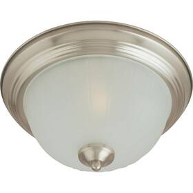 5831ftsn Maxim Lighting Essentials Flush Mount 2-light 120 Total Watts Satin Nickel