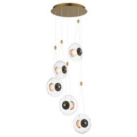 E24035-24bknab Maxim Lighting Et2 Amulet 5 Light Led Pendant Black/brass/clear -